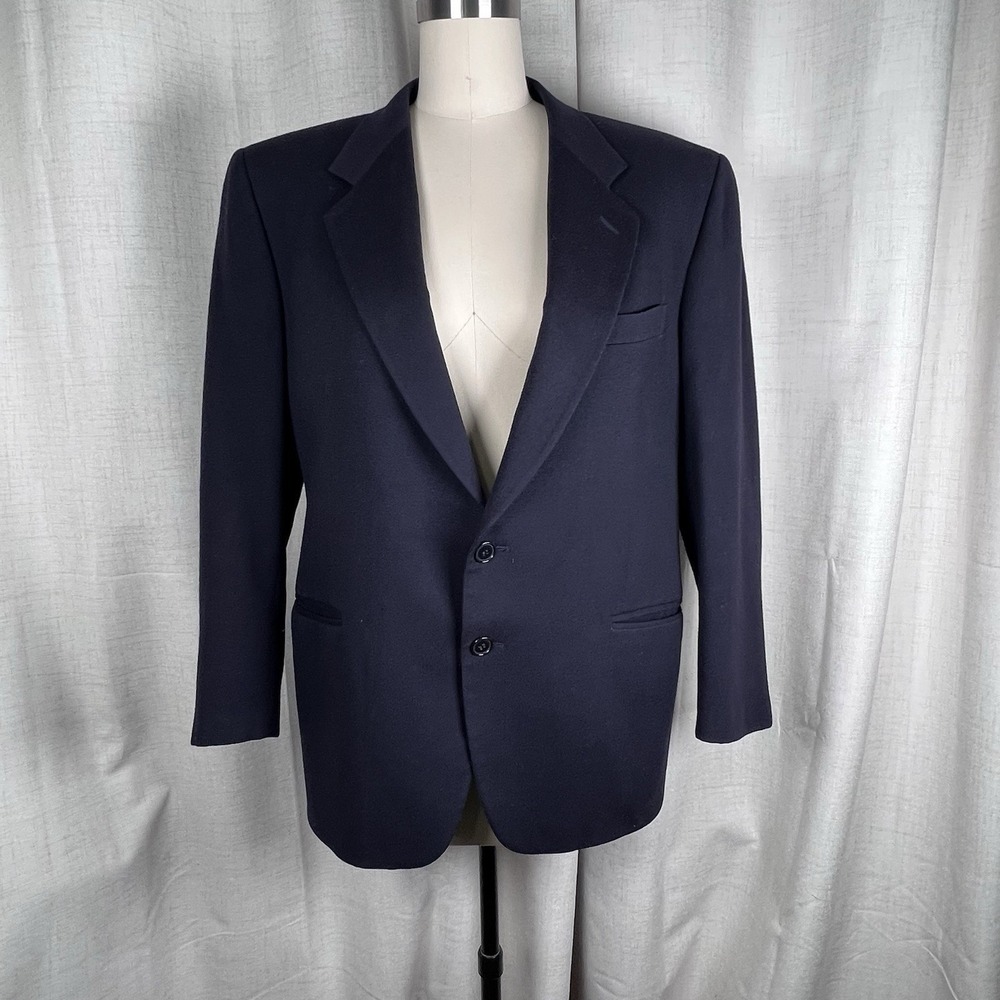 Vintage San Martino Wool Cashmere Blend‎ Blazer  Black Size 52 Made In Italy